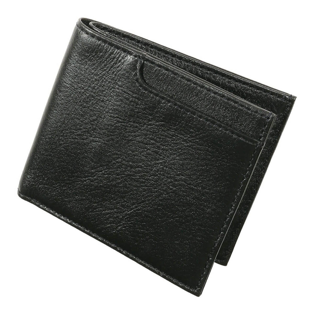 【たった0.9cmでこの容量】二つ折り財布 メンズ 小銭入れ付き カードも収納 / HW4 BLACK