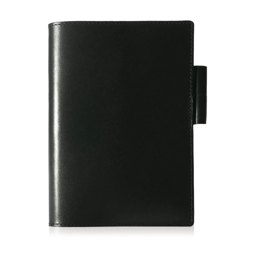 レザー手帳カバー A6対応 イタリアンレザー ブックカバー 本革 INC5 BLACK